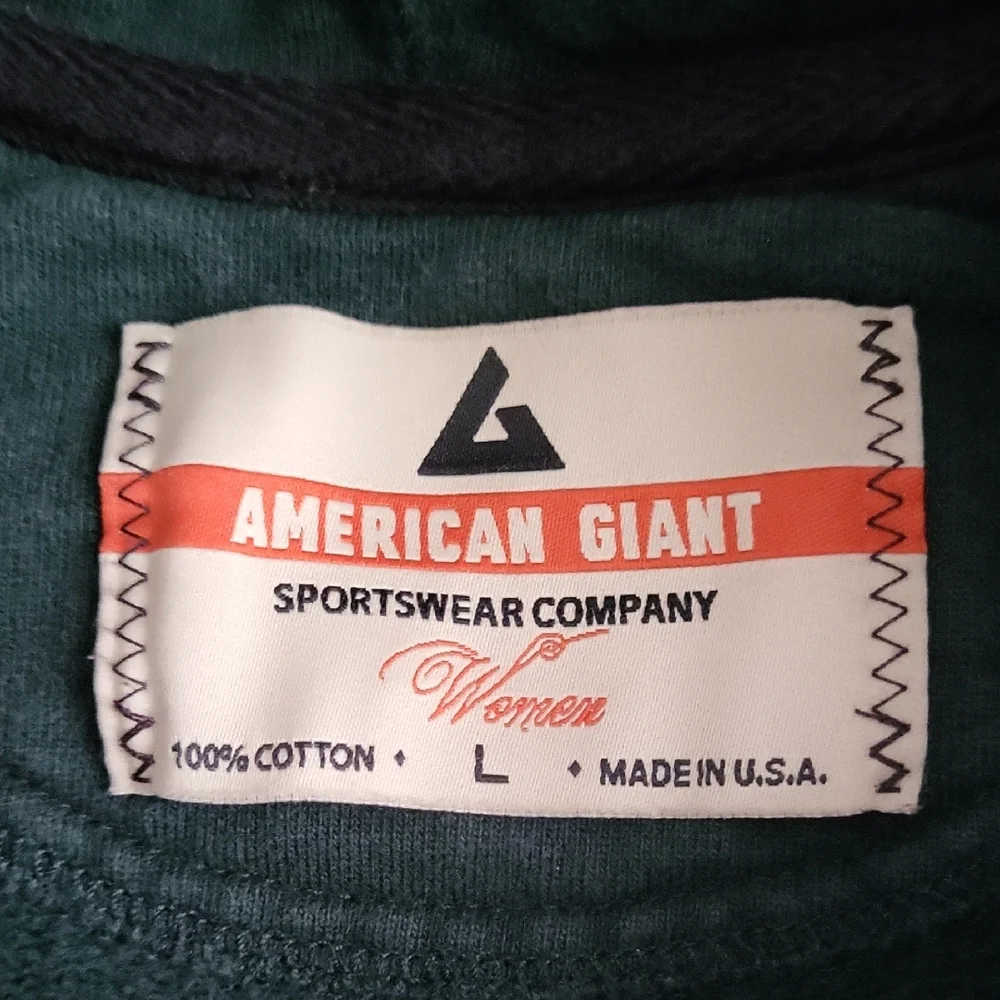 American Giant Women's Classic Full-zip Hoodie In Hunter Green - Picture 2 of 7
